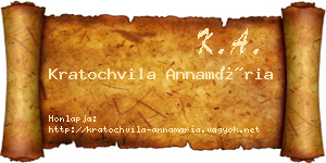 Kratochvila Annamária névjegykártya