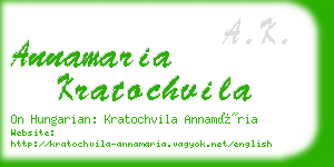 annamaria kratochvila business card